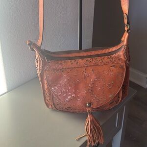 Patricia Nash leather laser cut Crossbody medium